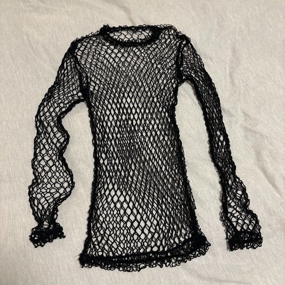 Comme des Garcons Fishnet Mesh Long Sleeve Top Medium